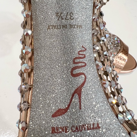 Rene Caovilla Mesh and Metallic Net boots Galaxia Embellished Sandals - Picture 11 of 16
